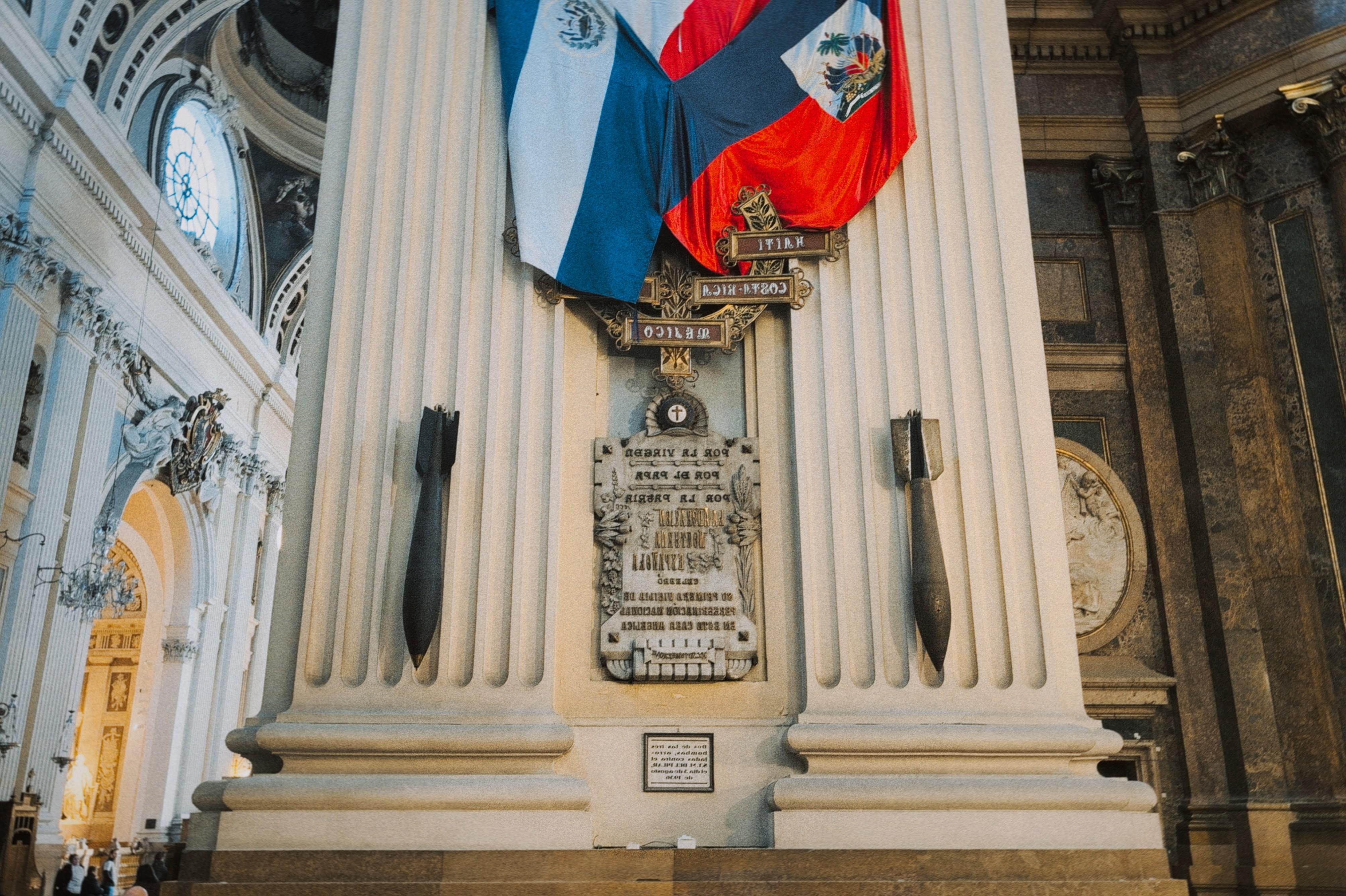 The two bombs displayed inside the Basilica del Pilar are believed to be the ones that were dropped on the basilica on August 3, 1936